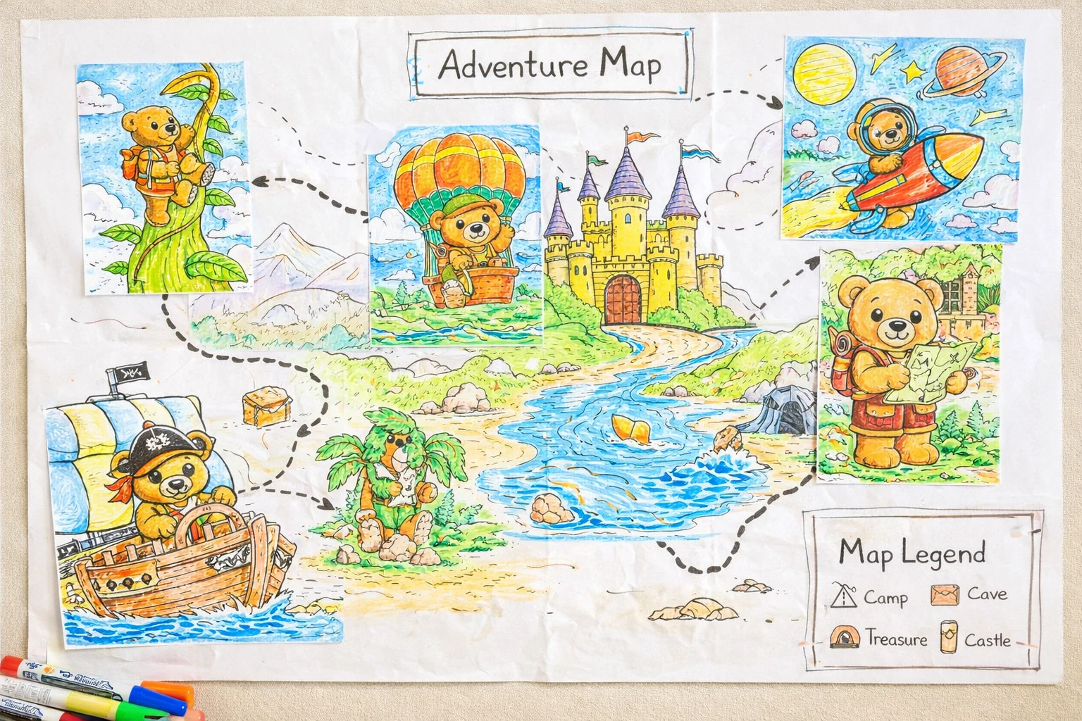 48 Teddy Bear Adventures coloring pages - Free PDF Printables