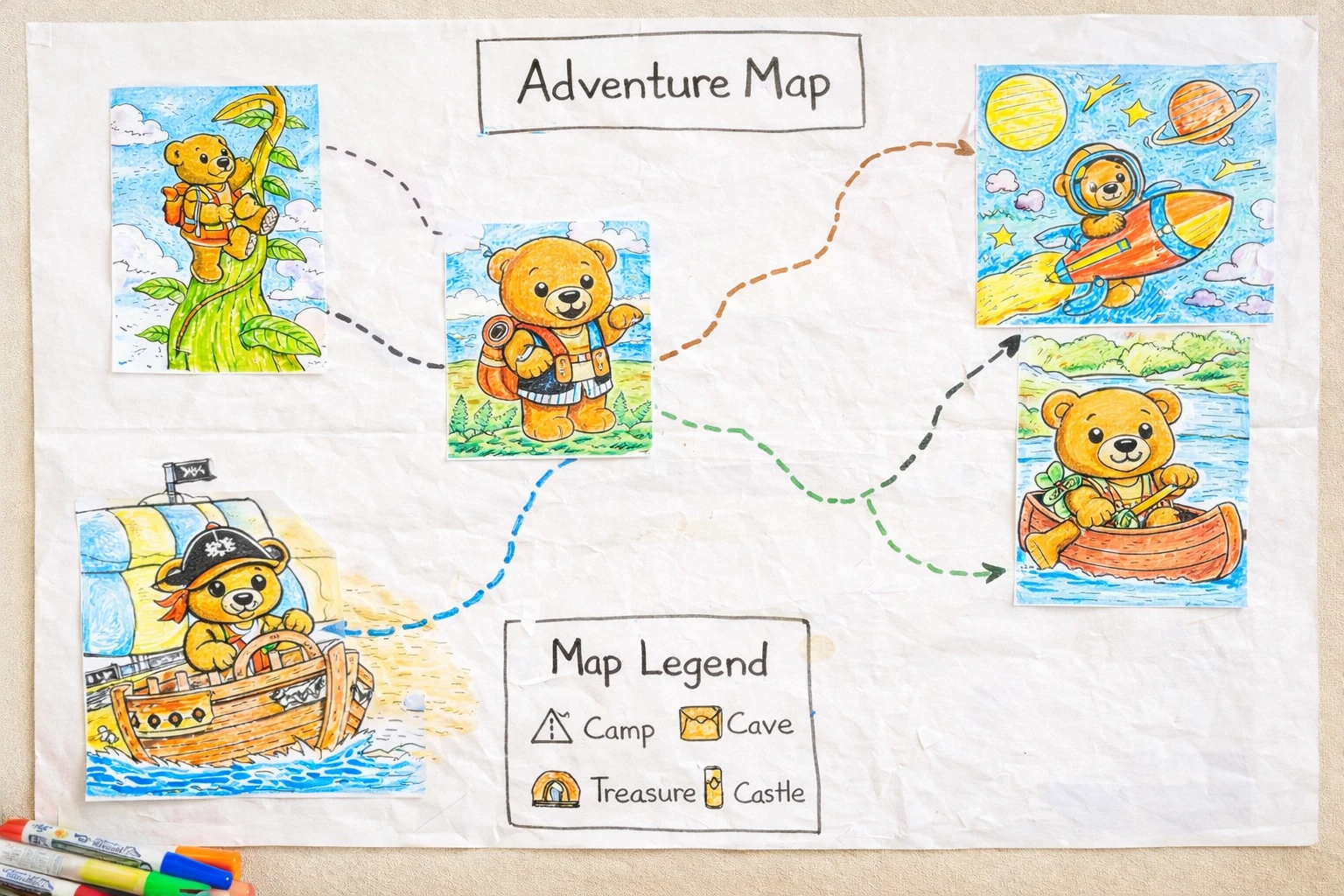 48 Teddy Bear Adventures coloring pages - Free PDF Printables