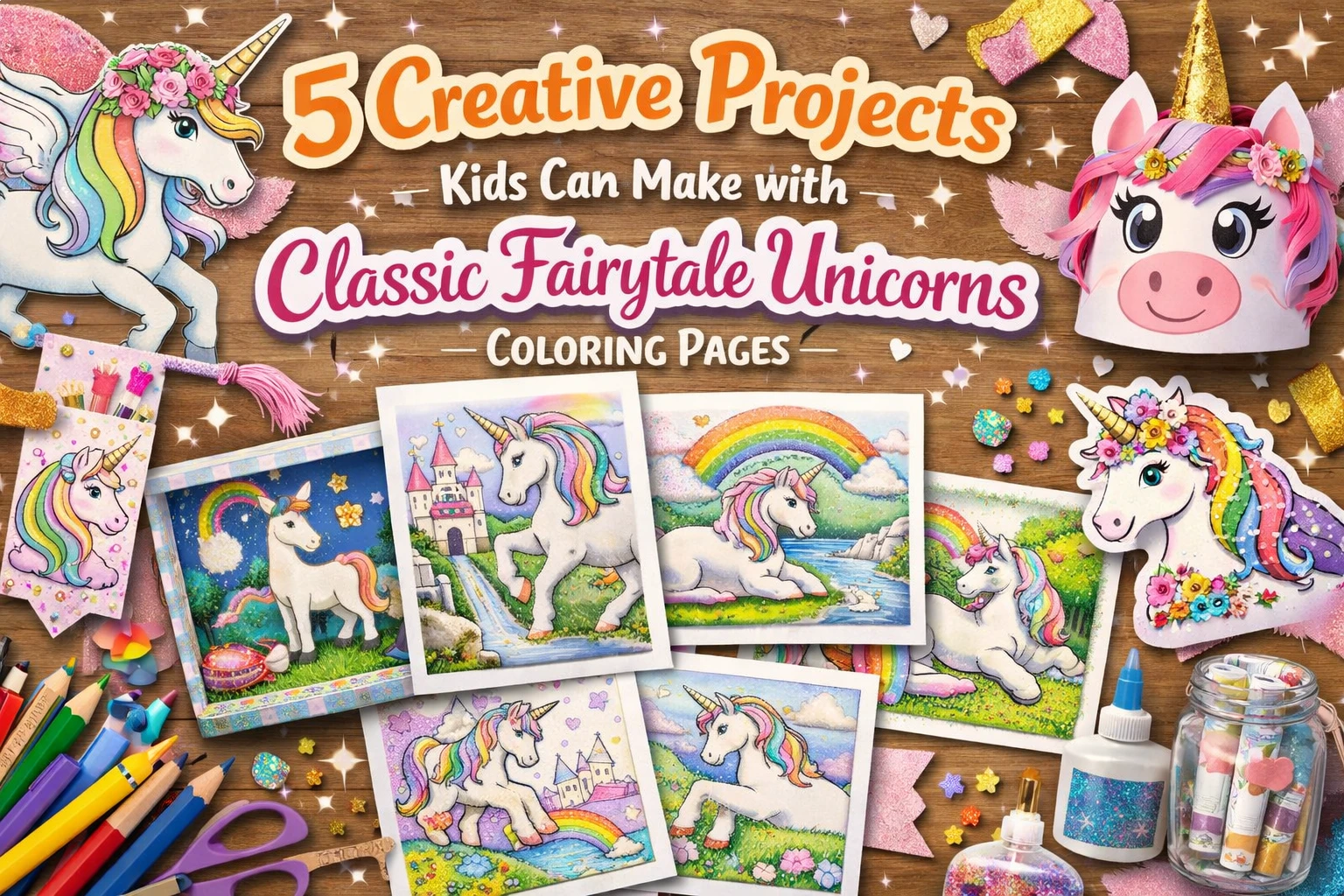 49 Classic Fairytale Unicorns coloring pages - Free PDF Printables