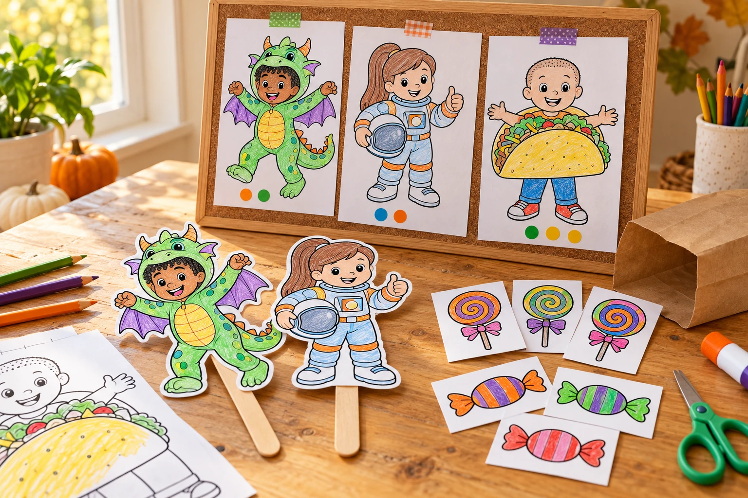Trick-or-Treat and Costumes pages craft