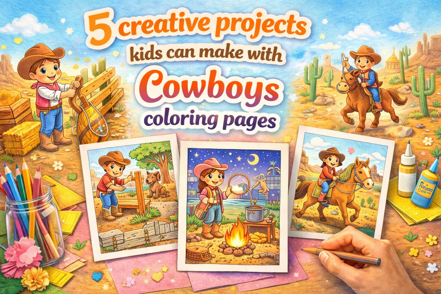 Cowboy coloring pages