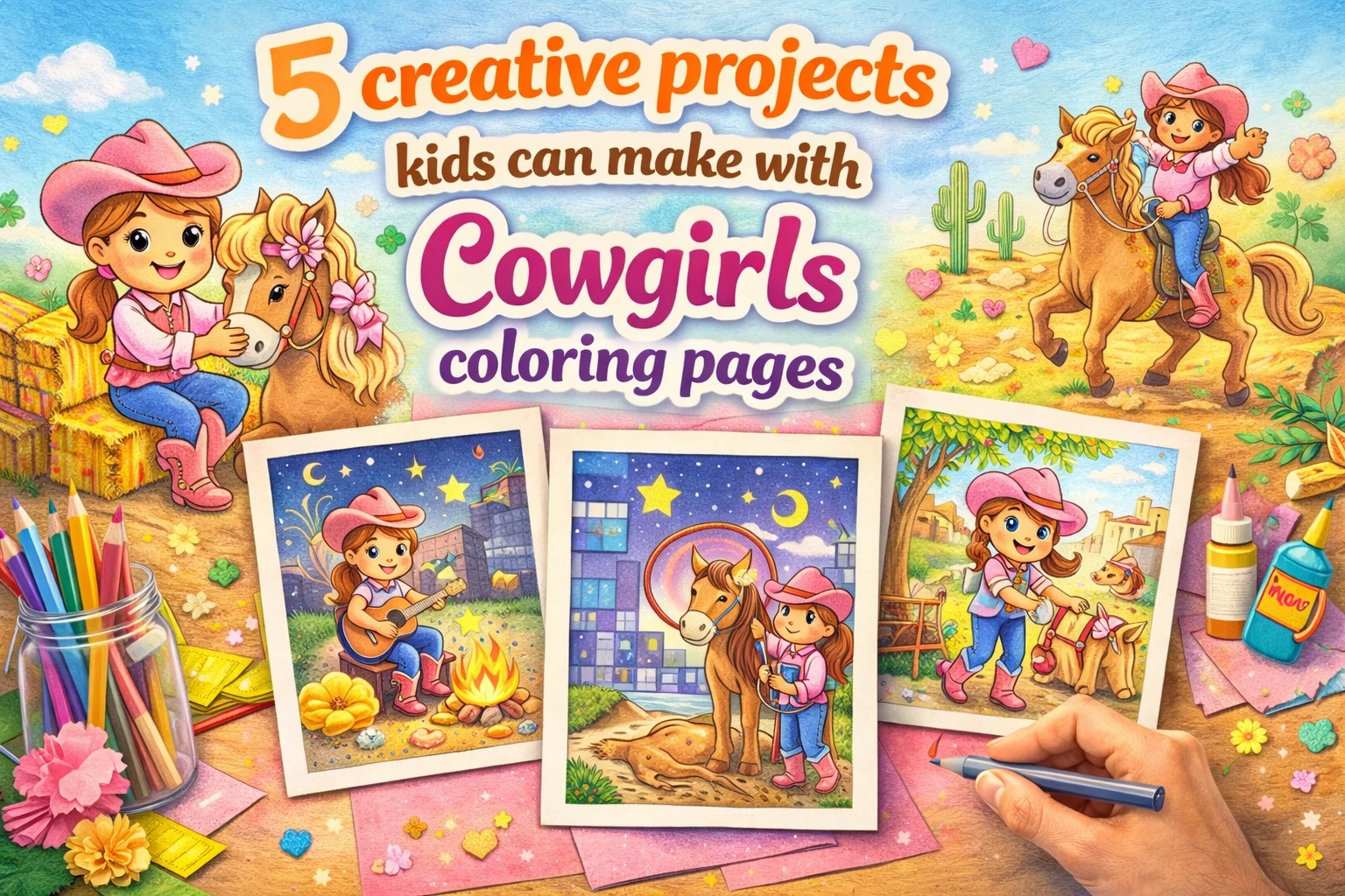 Cowgirl coloring pages