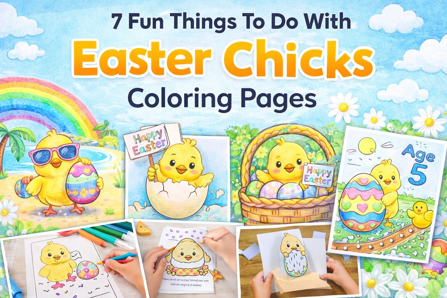 50 Easter Chicks coloring pages - Free PDF Printables
