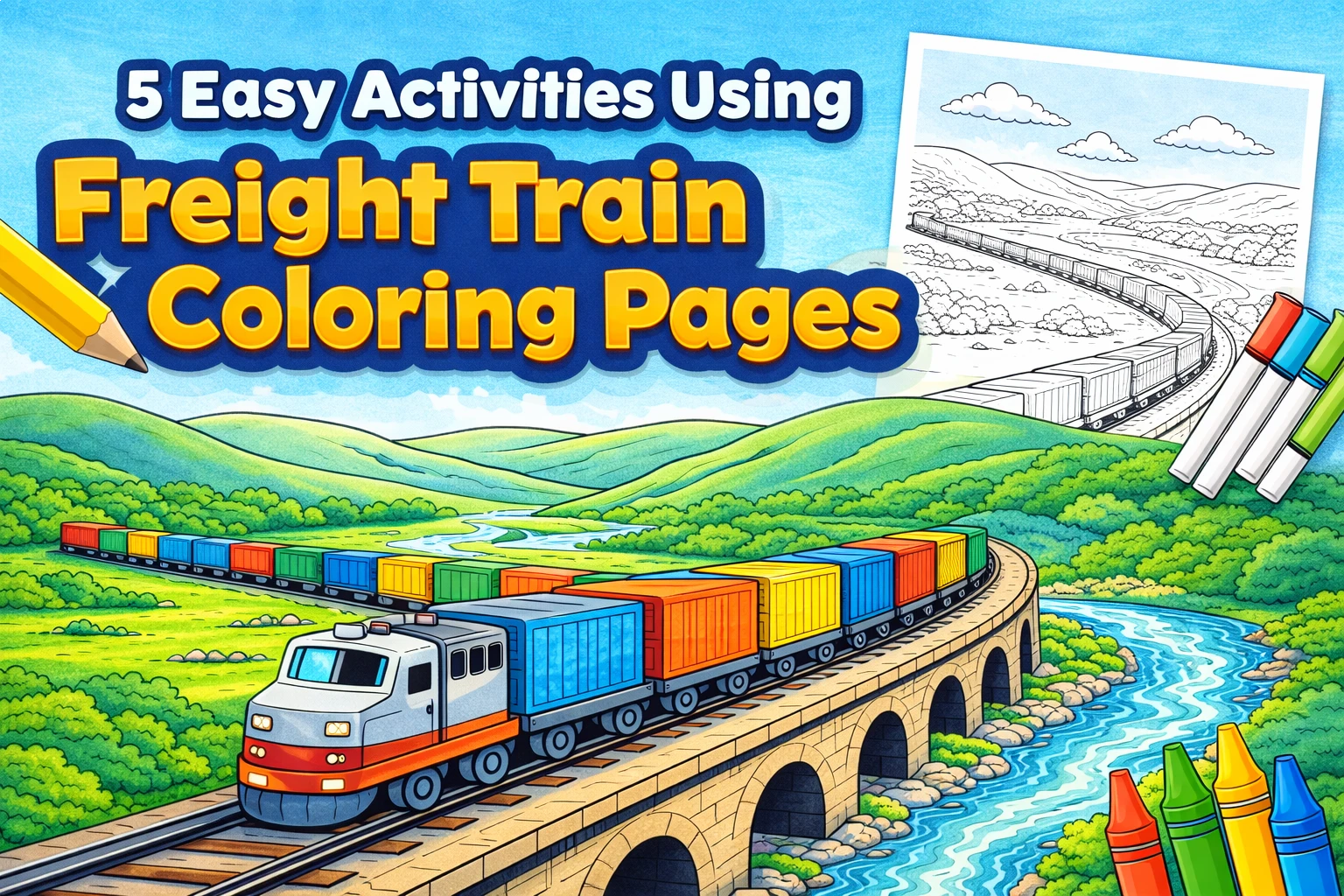Freight Train Coloring Pages Activities