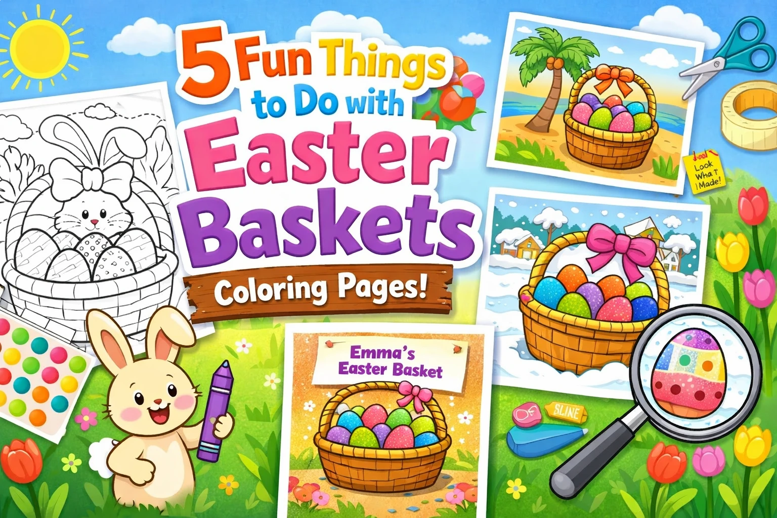 5 Things to do with Easter Basket coloring pages