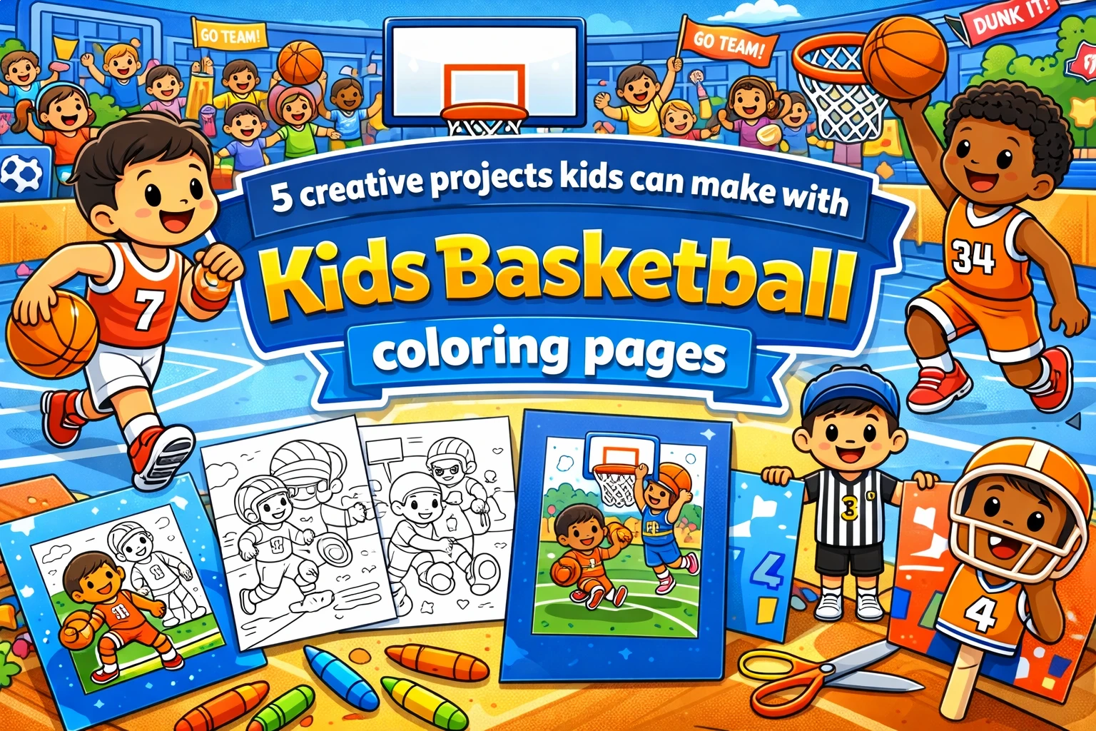 Kids Basketball Coloring Pages