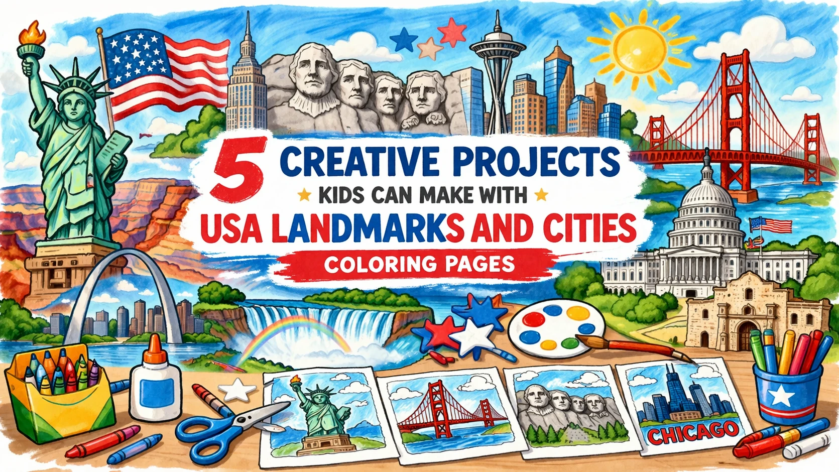 USA coloring pages crafts